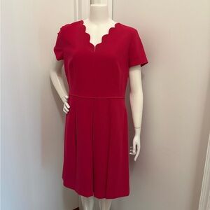 Elegant Red Scalloped Dress